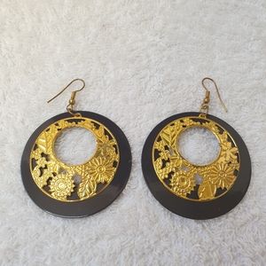 Double hoop dangle earrings